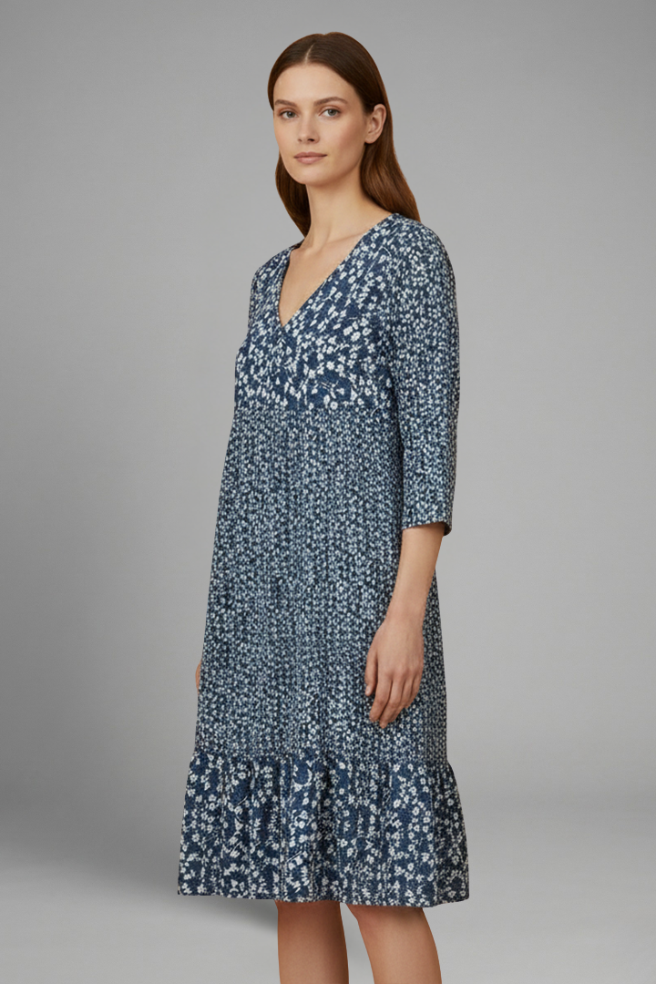 Lena | Structured Midi Dress with Plain Surface