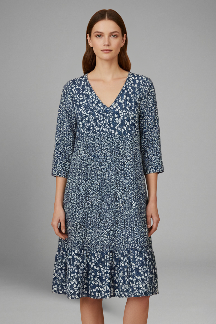 Lena | Structured Midi Dress with Plain Surface