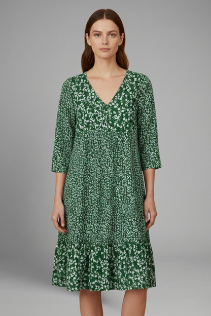 Lena | Structured Midi Dress with Plain Surface