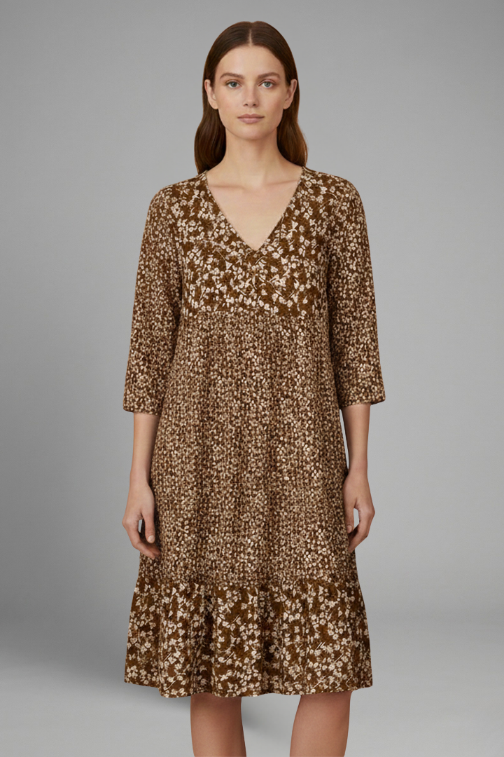 Lena | Structured Midi Dress with Plain Surface