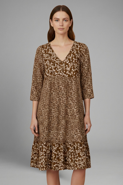 Lena | Structured Midi Dress with Plain Surface