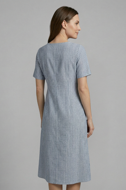 Lila | V-Neck Midi Dress with Button Detail