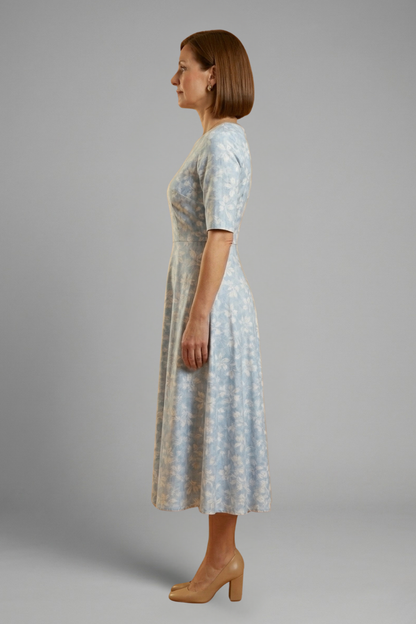 Elena | V-Neck Midi Dress with Side Pockets