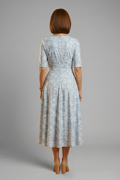 Elena | V-Neck Midi Dress with Side Pockets