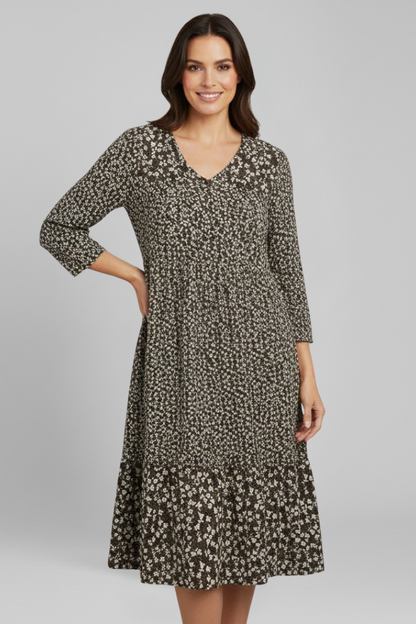 Lena | V-Neck Smocked Midi Dress