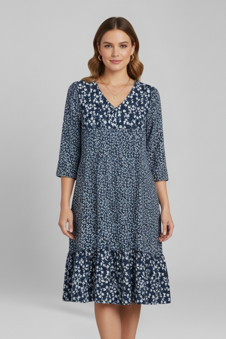 Lena | V-Neck Smocked Midi Dress