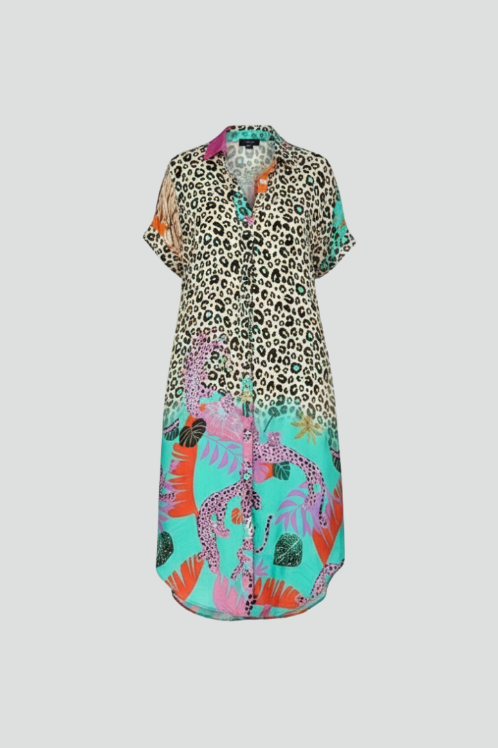 Lila | V-Neck Patterned Midi Dress