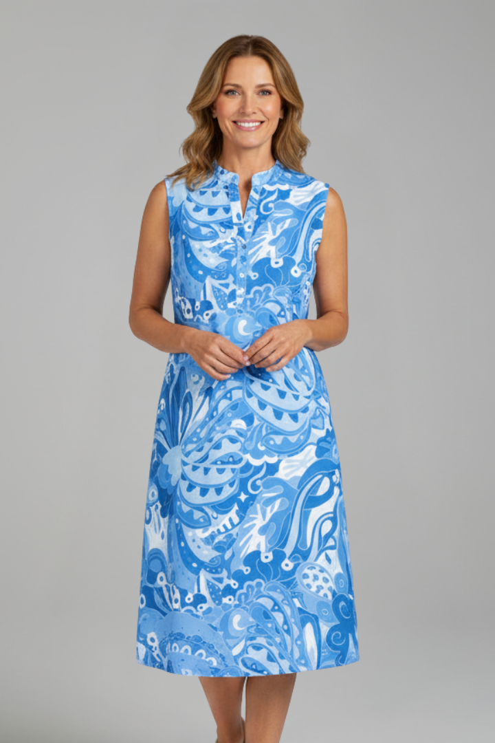 Lila | Elegant V Neck Midi Dress with Pockets