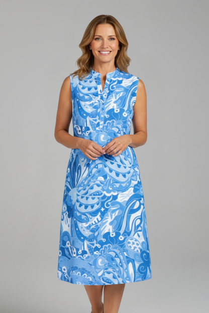 Lila | Elegant V Neck Midi Dress with Pockets