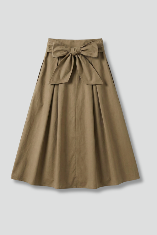 Juliette | High-Waisted Midi Skirt with Bow Detail