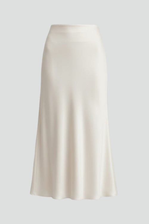 Lena | High-Waisted Draped Midi Skirt