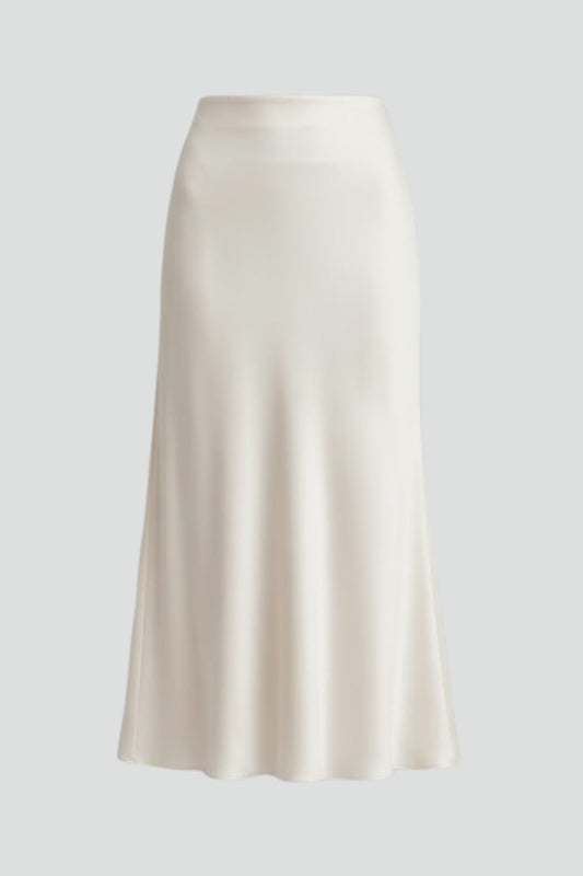 Lena | High-Waisted Draped Midi Skirt