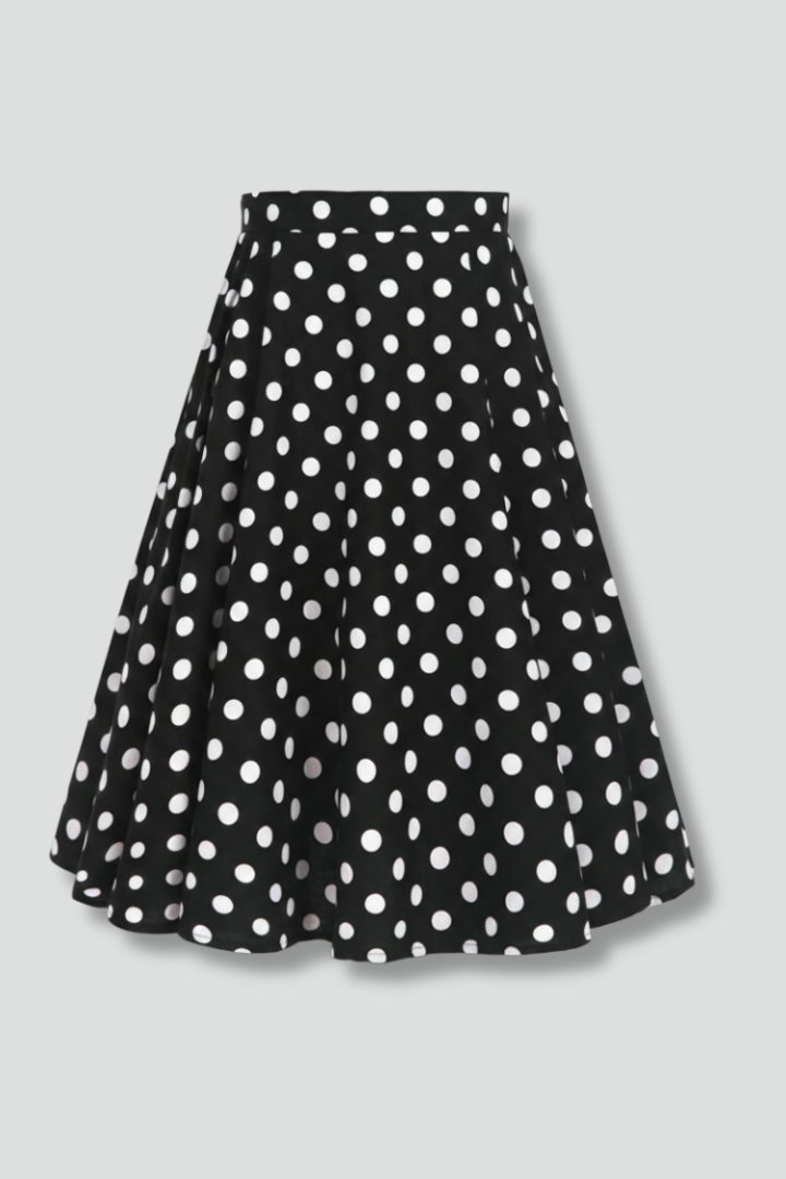 Lila | High-Waisted Polka Dot Midi Skirt