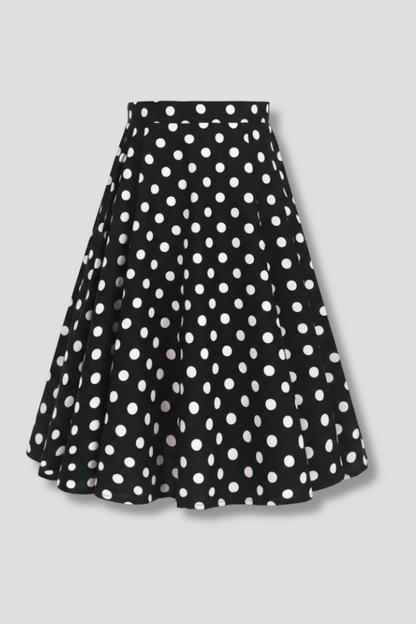Lila | High-Waisted Polka Dot Midi Skirt