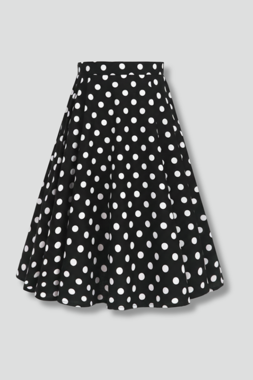 Lila | High-Waisted Polka Dot Midi Skirt