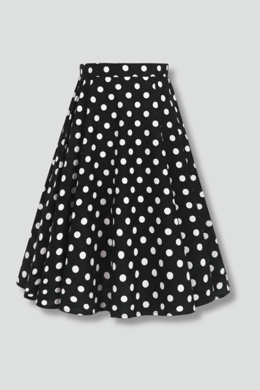 Lila | High-Waisted Polka Dot Midi Skirt