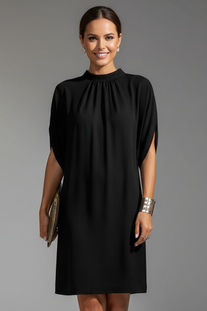 Lila | Mock Neck Mini Dress with Slit Sleeves