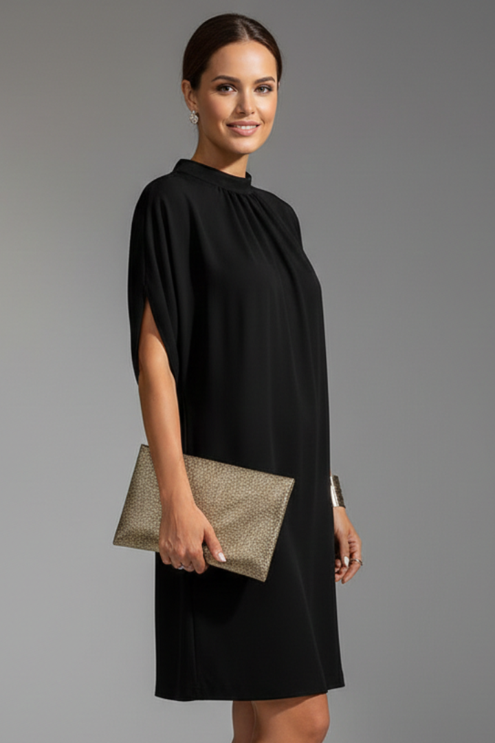 Lila | Mock Neck Mini Dress with Slit Sleeves