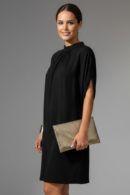 Lila | Mock Neck Mini Dress with Slit Sleeves