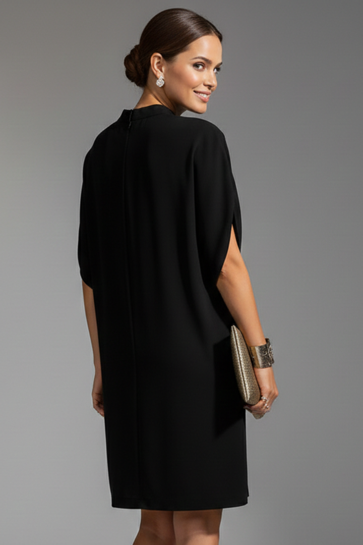 Lila | Mock Neck Mini Dress with Slit Sleeves