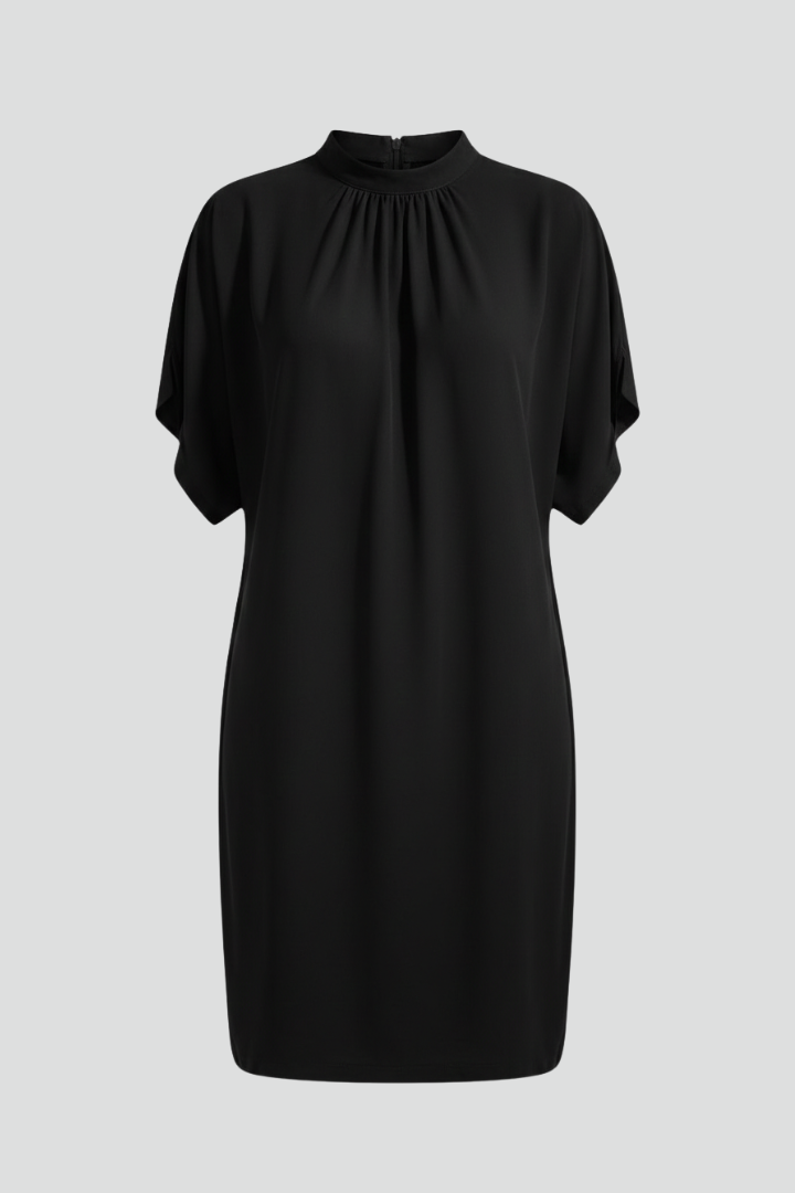 Livia | Chic Mini Dress with Mock Neck and Split Sleeves