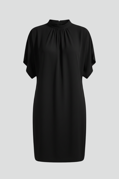 Livia | Chic Mini Dress with Mock Neck and Split Sleeves