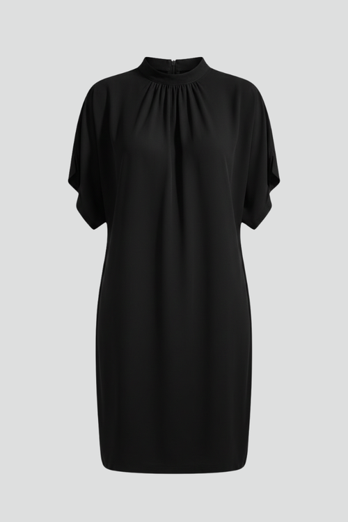 Livia | Chic Mini Dress with Mock Neck and Split Sleeves