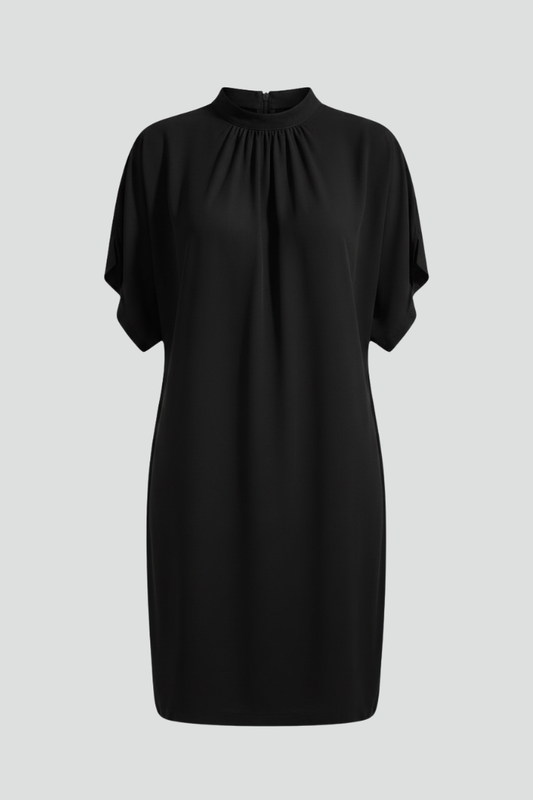 Livia | Chic Mini Dress with Mock Neck and Split Sleeves