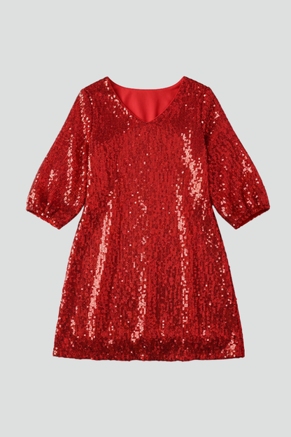 Lila | Chic Round Neck Mini Dress with Long Sleeves