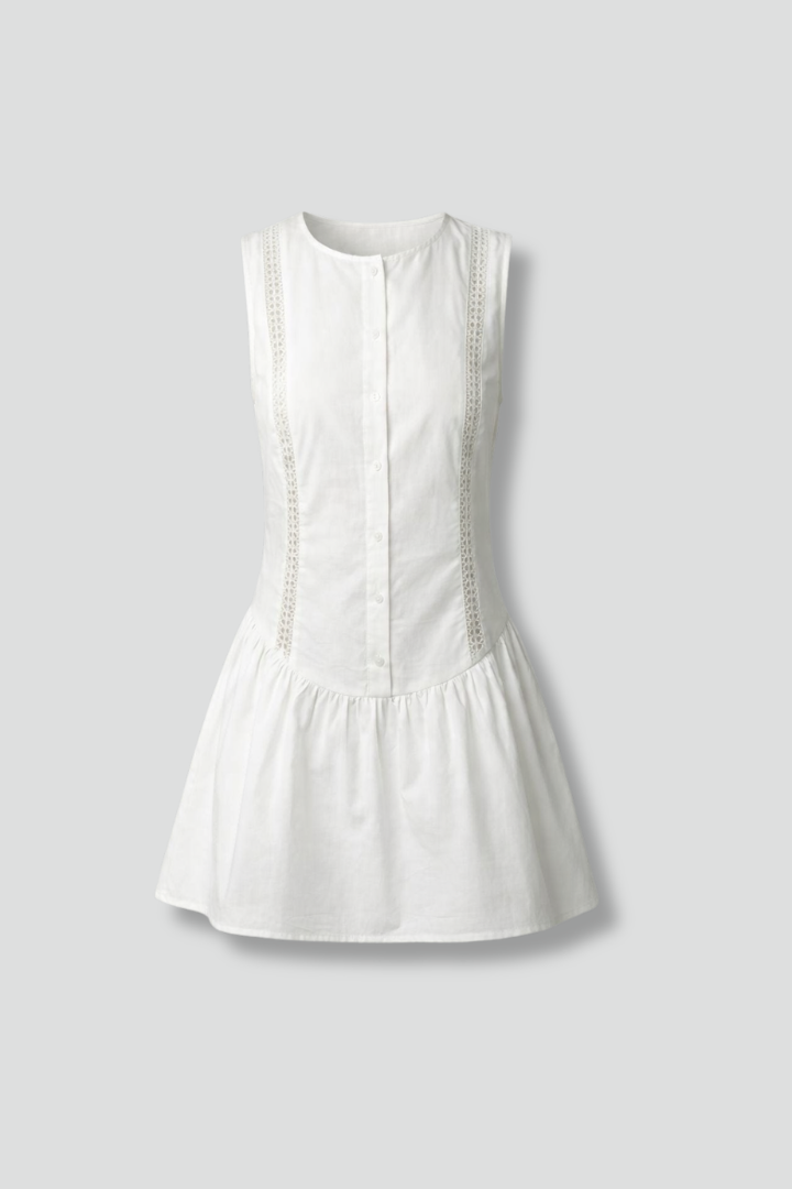 Lila | Chic Mini Dress with Round Neck and Side Cutouts