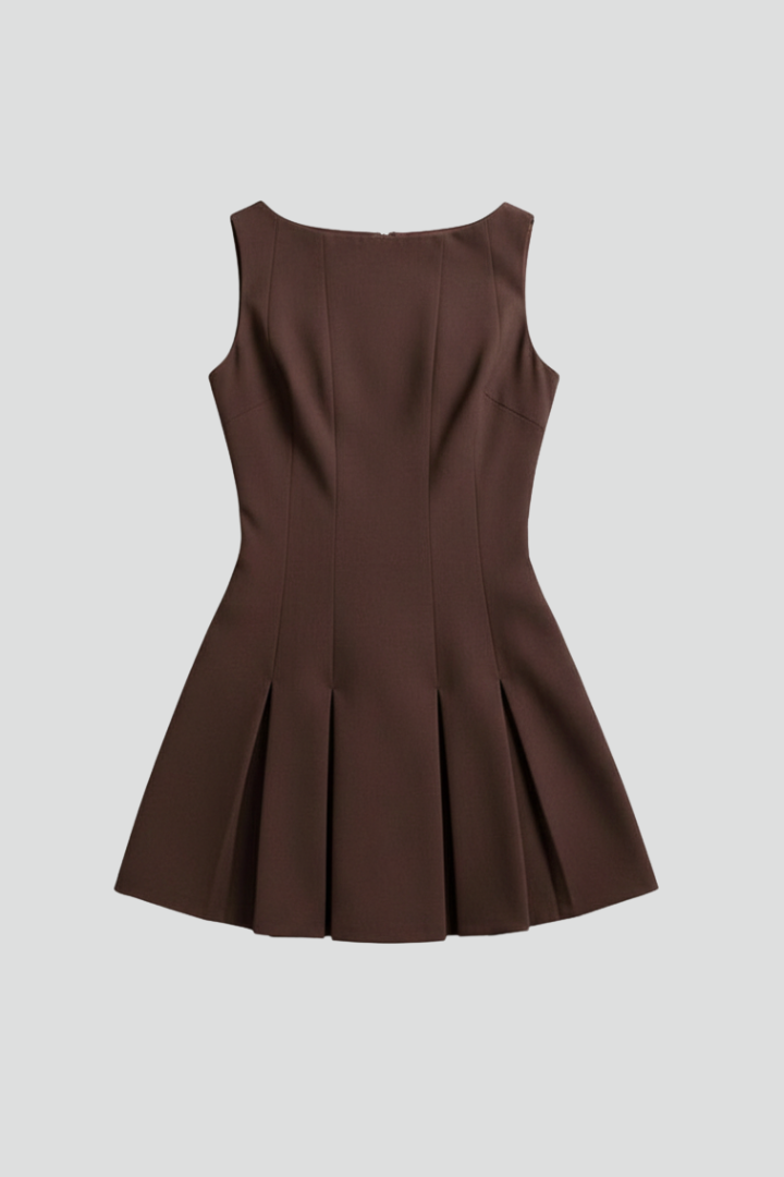 Lila | Pleated Mini Dress with Sleeveless Cut