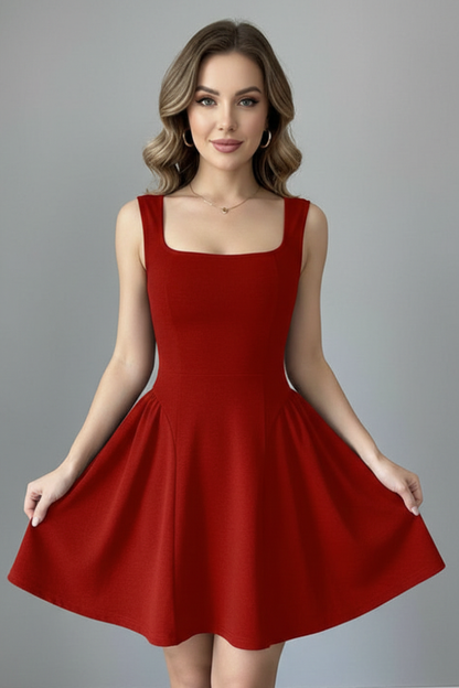 Lena | Chic Square Neck Mini Dress