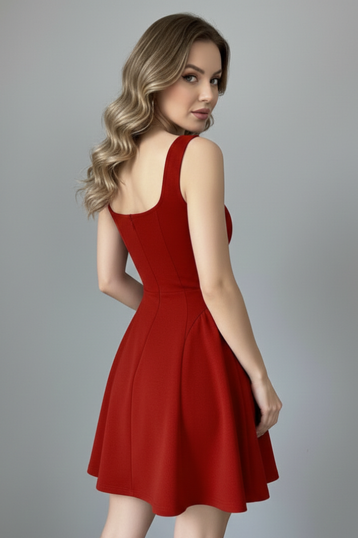 Lena | Chic Square Neck Mini Dress