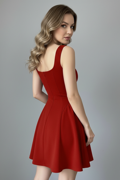 Lena | Chic Square Neck Mini Dress