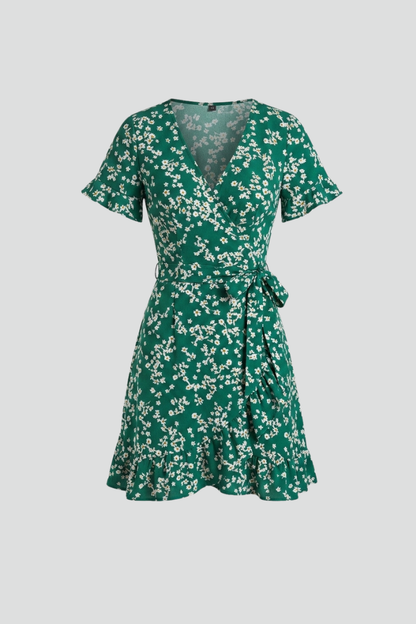 Lila | V-Neck Mini Dress with Ruffle Hem