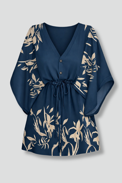 Lena | V-Neck Mini Dress with Waist Tie