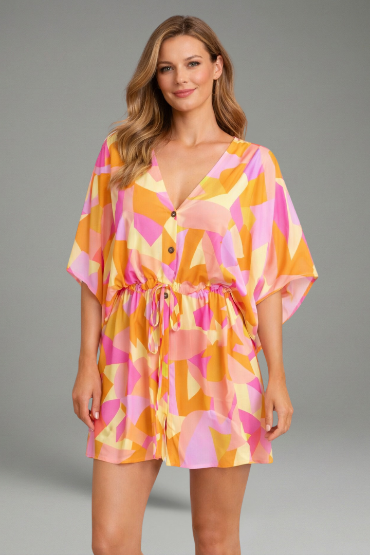 Lena | V-Neck Mini Dress with Waist Tie