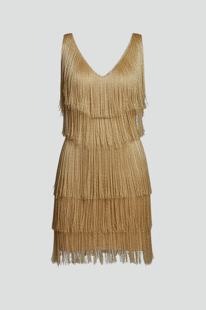 Lila | V Neck Fringe Mini Dress