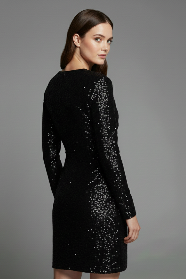 Lila | V Neck Sequin Mini Dress