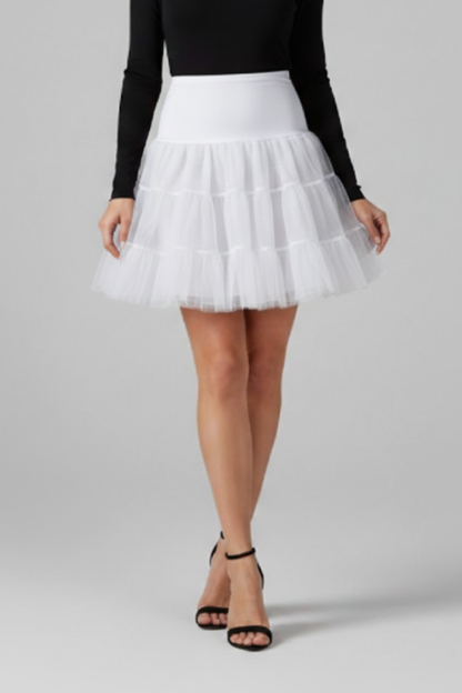 Lila | Tiered Mesh Mini Skirt with Elastic Waist