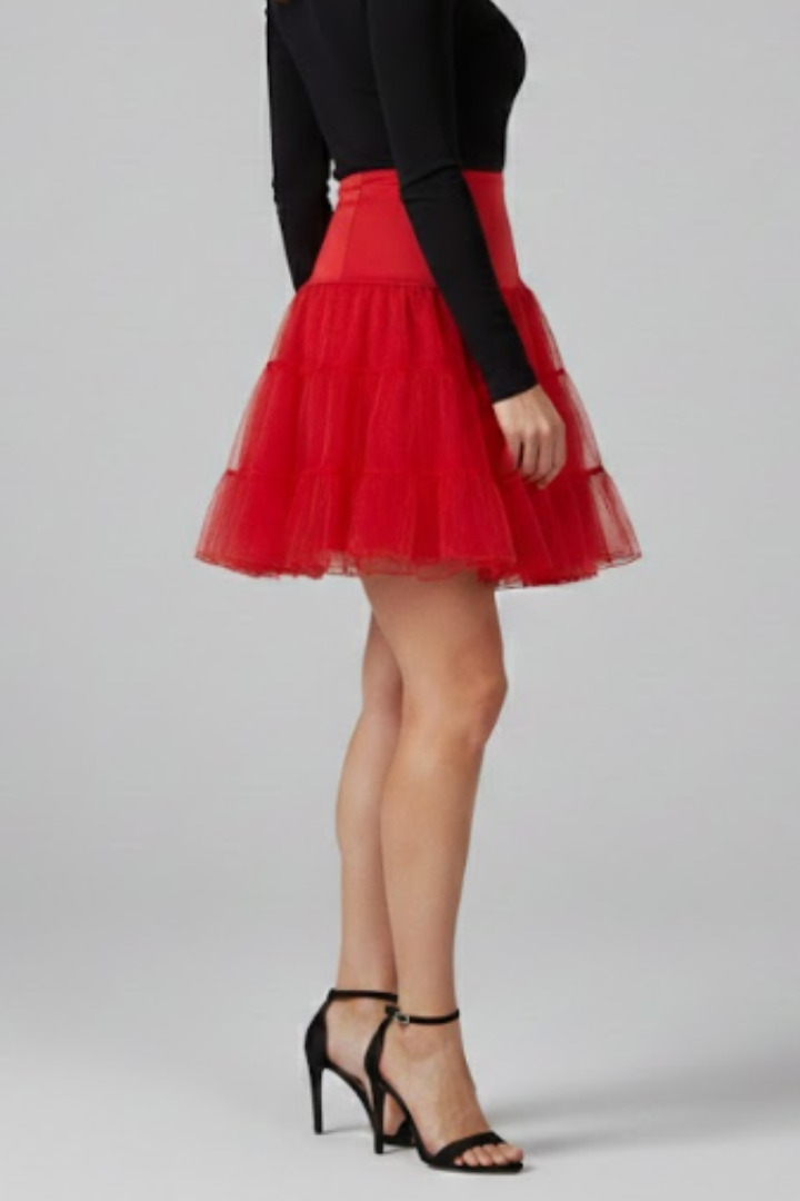 Lila | Tiered Mesh Mini Skirt with Elastic Waist