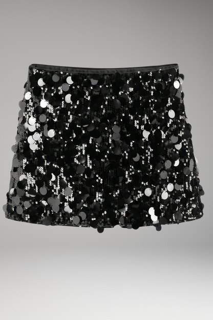 Lena | Fitted Waist Sequin Mini Skirt