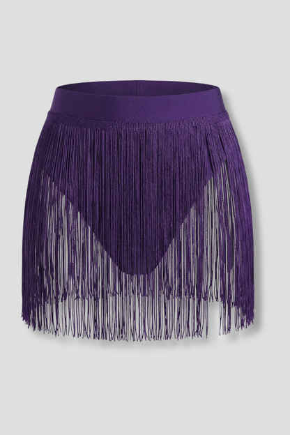 Lila | High-Waisted Mini Skirt with Fringe Hem