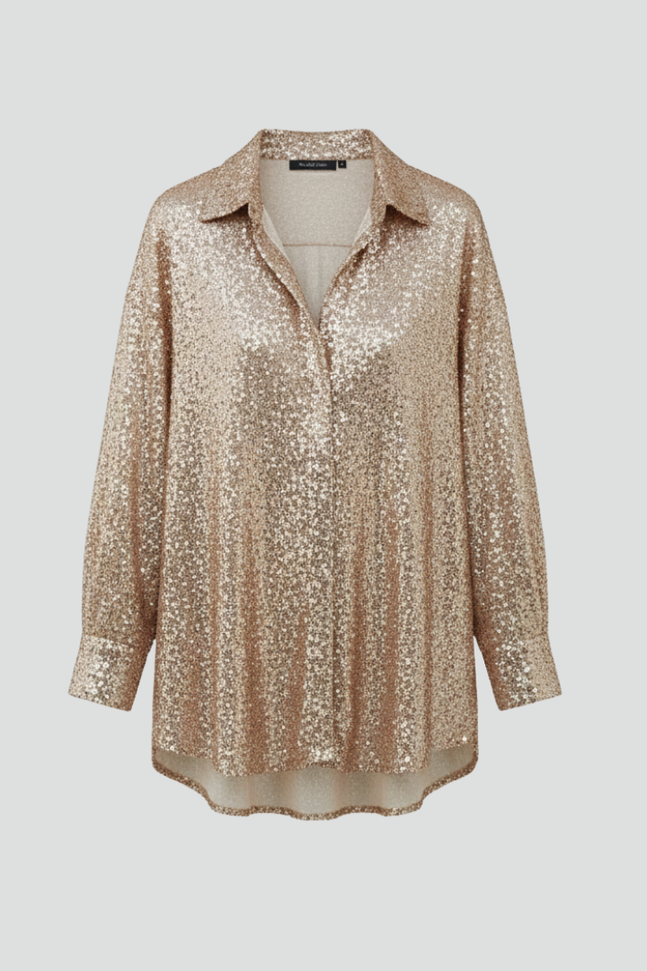 Livia | Shimmering Oversized Blouse with Long Sleeves