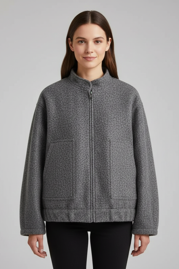 Lila | Oversized Jacket with Ribbed Collar