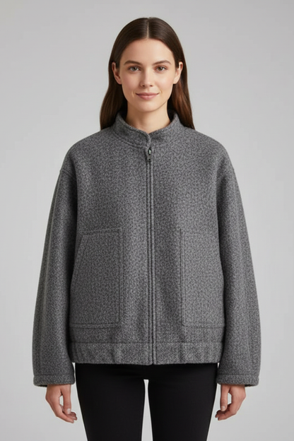 Lila | Oversized Jacket with Ribbed Collar