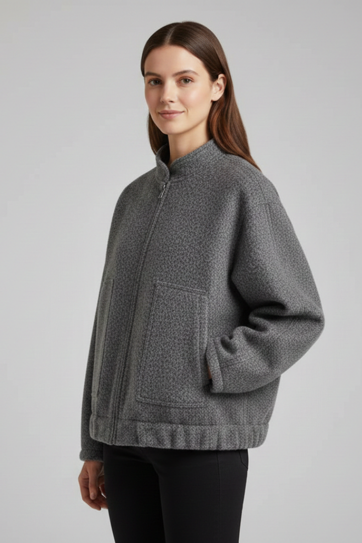 Lila | Oversized Jacket with Ribbed Collar