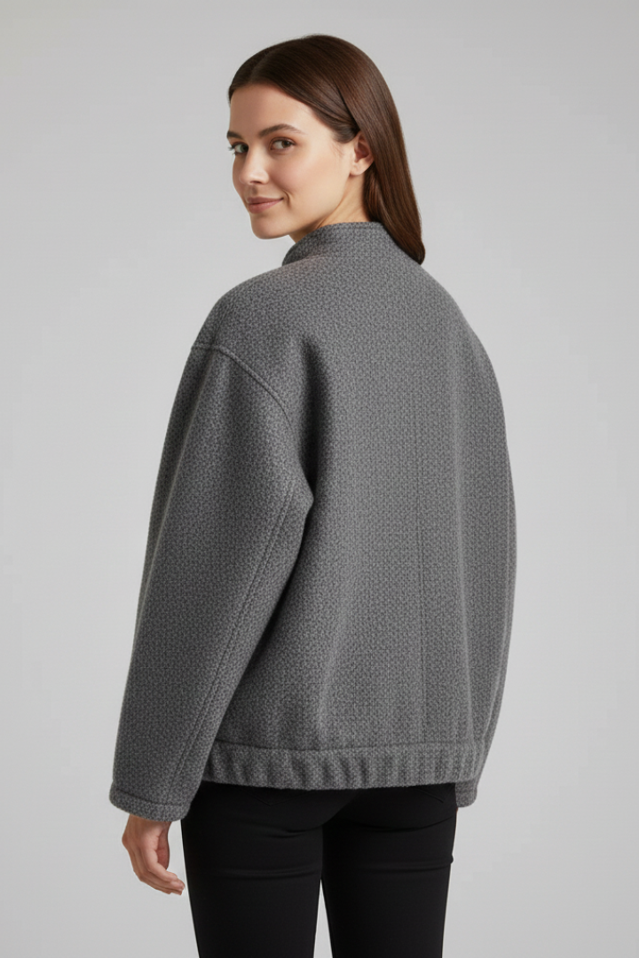 Lila | Oversized Jacket with Ribbed Collar