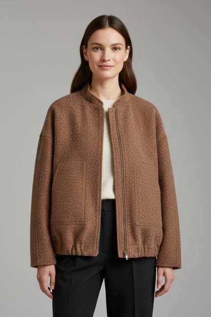 Lila | Oversized Jacket with Ribbed Collar