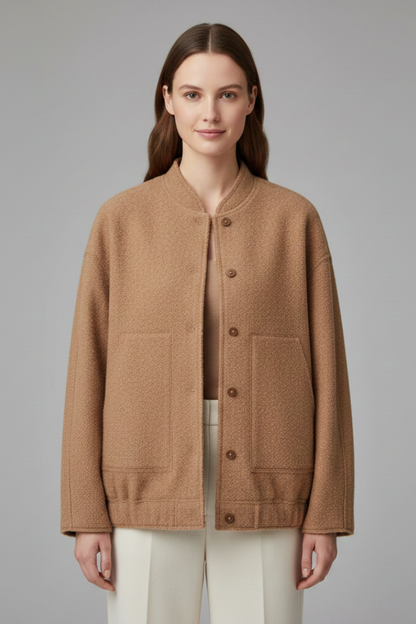Lila | Oversized Jacket with Ribbed Collar